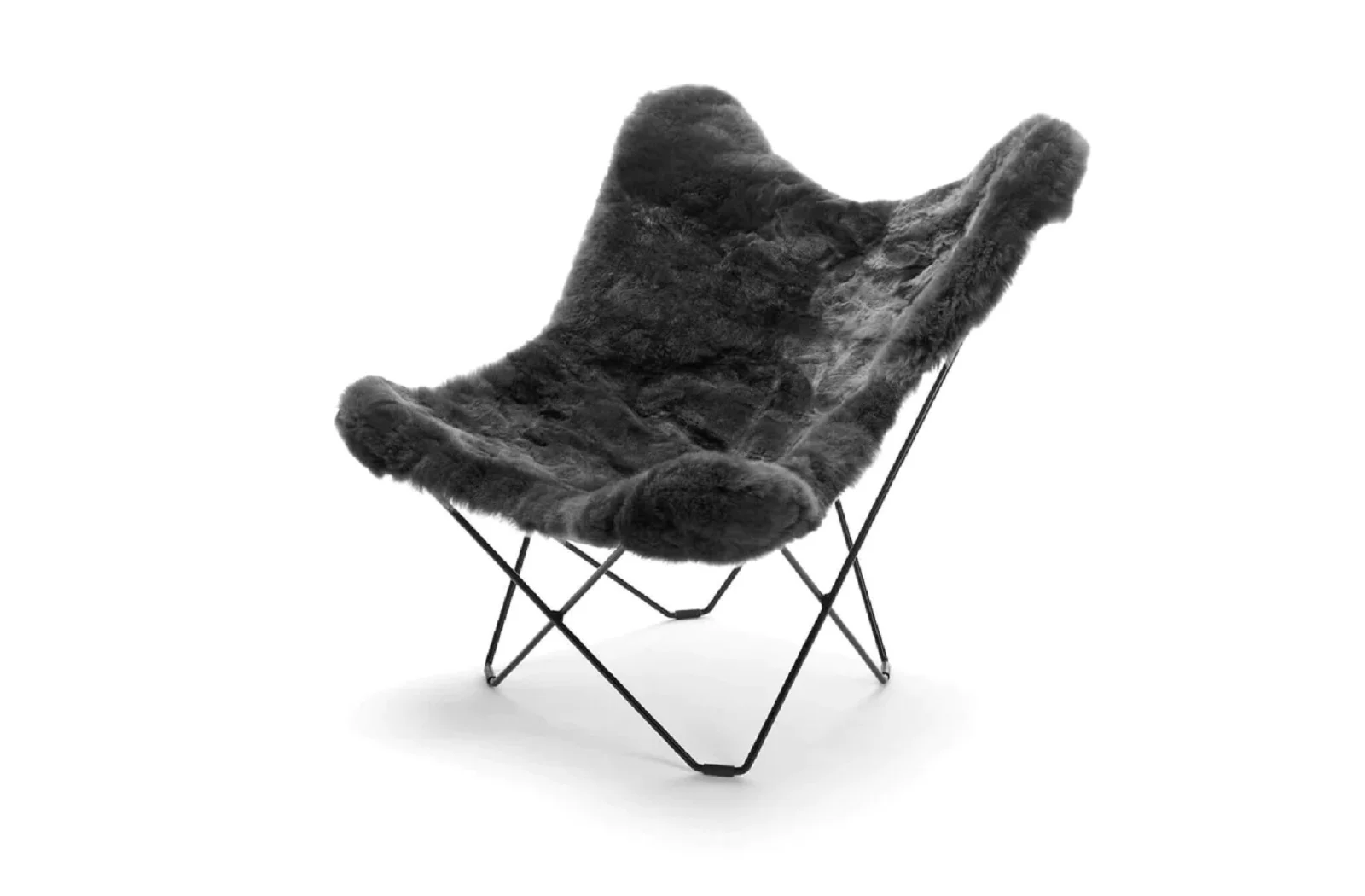 WEICH Couture Alpaca Butterfly Chair | MARIPOSA | Graphite Grey