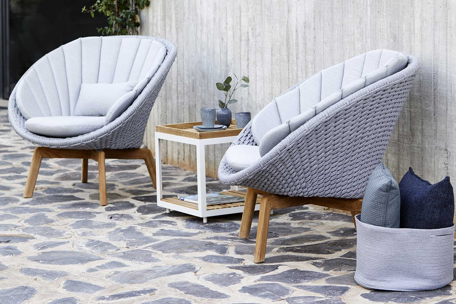 Cane-line Peacock | Loungesessel  Cane-line Soft Rope Light Grey | Taupe
