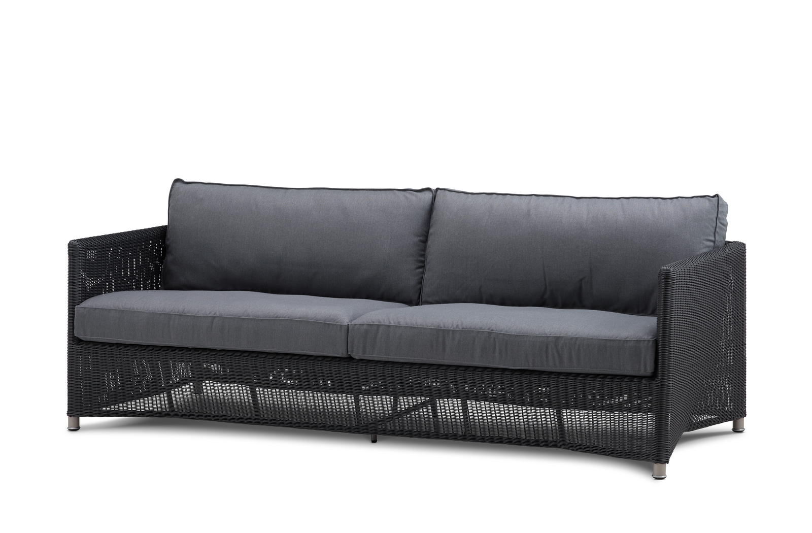 Cane-line Diamond | 3-Sitzer Sofa | Weave Graphite mit Natté Sitzkissen Grey