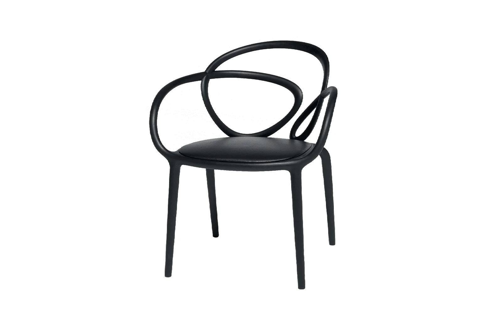 Qeeboo Loop Chair | 2er Set mit Polster | Black