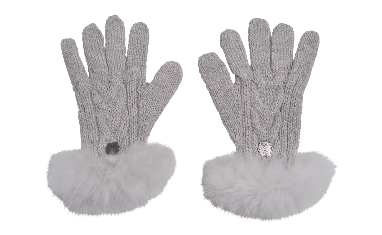 WEICH Couture Alpaca Handschuhe mit Fellrand | VALERIA | GRAU