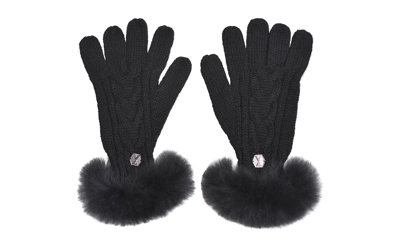 WEICH Couture Alpaca Handschuhe mit Fellrand | VALERIA | ANTHRAZIT