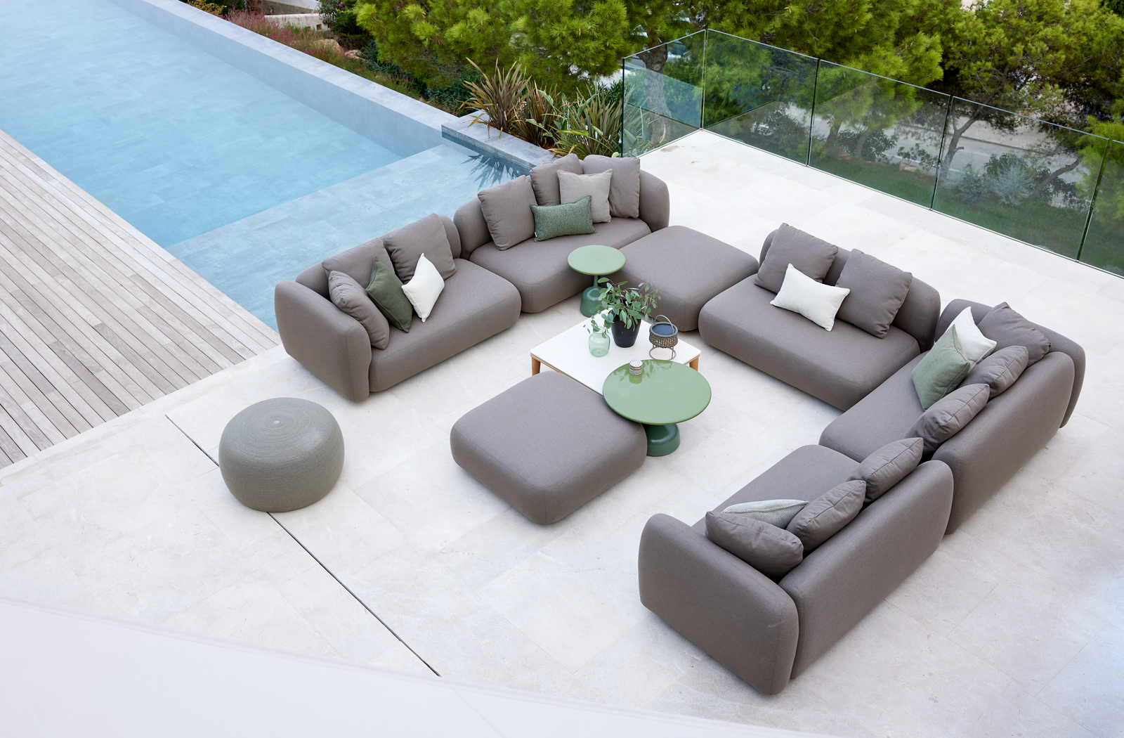 Cane-line Capture | Modulsofa Outdoor | Pouf Taupe