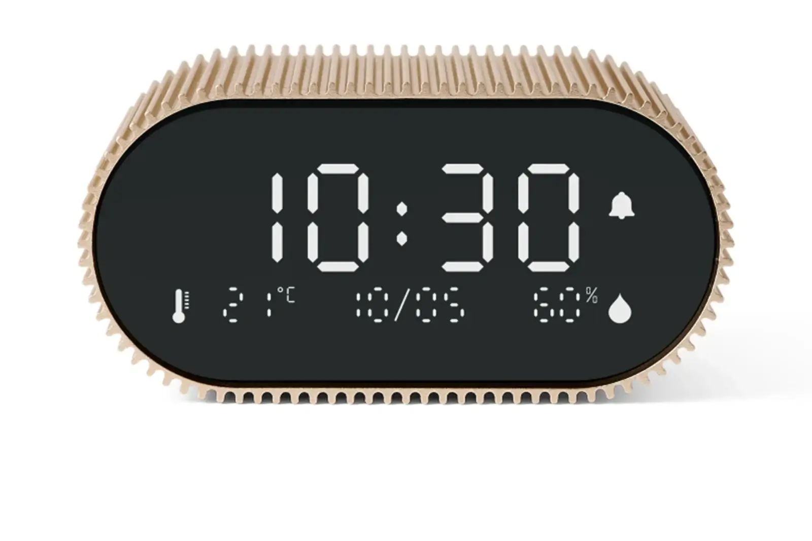 LEXON Ray |  Gold | LCD-Wecker mit Thermometer und Hygrometer